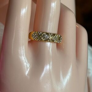 14K Gold Plated Elegant Ring with Zirconia